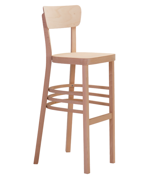 Nico BAR stool P for homes and restaurants can complement Nico dining chairs in interiors. From the Czech manufacturer Sádlík, it is possible to order tables in the same wood stain color and the appropriate height for the bar stools
     