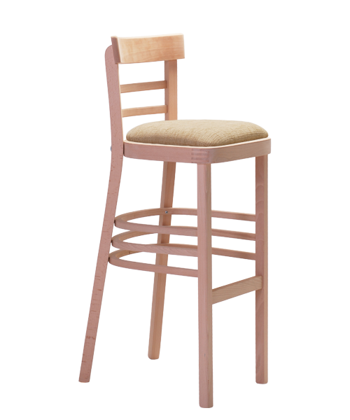 Upholstered Nico BAR stool P for homes and restaurants can complement Nico dining chairs in interiors. From the Czech manufacturer Sádlík, it is possible to order tables in the same wood stain color and the appropriate height for the bar stools