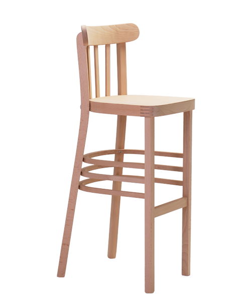 Marconi BAR stool for homes and restaurants can complement Marconi dining chairs in interiors. From the Czech manufacturer Sádlík, it is possible to order tables in the same wood stain color and the appropriate height for the bar stools
     