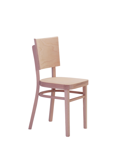 A comfortable dining chair for homes and restaurants. It is also possible to order a table with the chairs in the same wood stain color. Linetta bentwood dining chair with veneered seat.