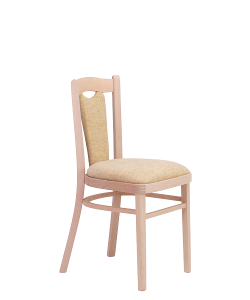 Elegant chair 2295 Lucia P SRP with a distinctive feature of the upholstered backrest, suitable for restaurants, wine bars, pizzerias, where people with a relationship to quality wood, wine and food will appreciate it.