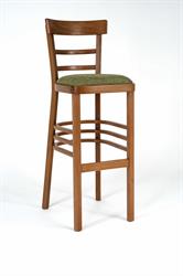 Upholstered Marona Bar Stool P. For your selection according to the photo: standard wood stain color P 43, fabric Saule 1-9. Czech manufacturer Sádlík