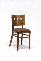Chairs for restaurants, pubs and homes, Linetta P 2194 3G, standard staining color - 3/4, standard leatherette upholstery - Bruno 40, write or call and ask about the possibility of milling holes in the backrest for a fresh design and easy handling. Czech furniture manufacturer Sádlík