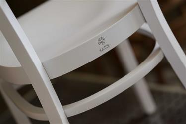 židle bílá dřevěná 1198 Bohemia, barva krycí RAL 9010 bílá, český výrobce ohýbaného nábytku  Sádlík