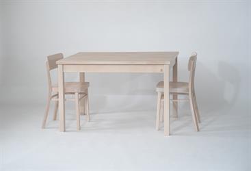 Restaurační stůl masiv buk, Kasparov 120x80cm, ohýbaná židle 1196 Nico, velikost M41, barva moření ledově bílá, tradiční český výrobce židlí a stolů Sádlík