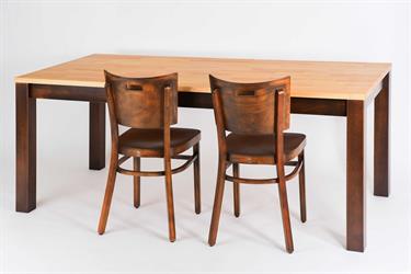 Masivní bukový stůl Topalov, 190x90cm, barva moření special Antique 18A v kombinaci s olejem, židle Linetta 1G, barva moření special Antique 18A, dřevěný bukový stůl TOPALOV, tradiční český výrobce židlí a stolů Sádlík