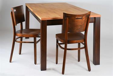 Masivní bukový stůl Topalov, barva moření special Antique 18A v kombinaci s olejem, židle Linetta 1G, barva moření special Antique 18 A, dřevěný bukový stůl TOPALOV, tradiční český výrobce židlí a stolů Sádlík