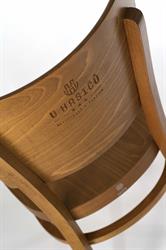 Restaurační židle Linetta, velikost M41, barva moření dřeva dle vzorku zákazníka, logo gravír Restauace a penzion U Hasičů, Klimkovice, český výrobce nábytku, Sádlík
