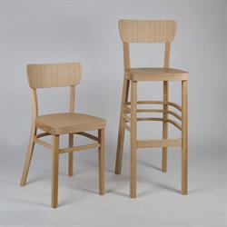 dřevěné židle z masivního dubu, od českého výrobce židlí Sádlík, NICO dub 1196 & NICO dub bar 5196, dub přírodní bez povrchové úpravy