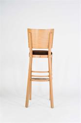 Barová židle Linetta P Bar 6194, barva moření bardolino přírodní, látka Magnus 44, český výrobce ohýbaného nábytku Sádlík