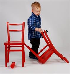 dětská ohýbaná židle Luki 1325, barva moření pastel červená, výška 36 cm, český výrobek od Sádlíka