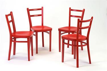 dětské ohýbané židle Luki 1325, barva moření pastel červená, výška 36 cm, český výrobek od Sádlíka