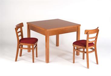 Dětský dýhovaný stůl Hubert DS, barva moření standard 18, dětská židlička s čalouněným sedákem Marona P Kinder, moření standard 18, čalounění Magnus 53