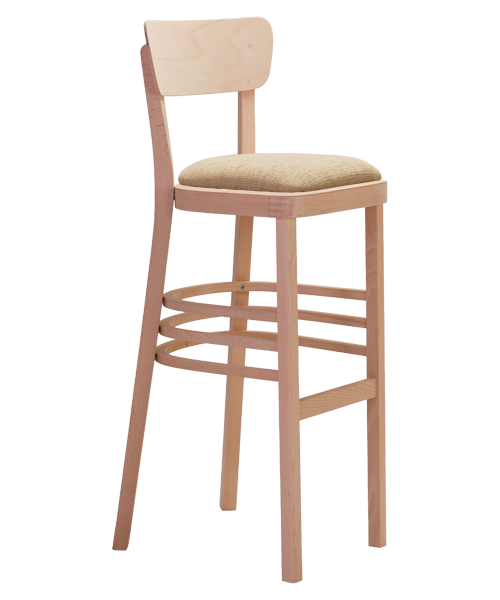 The comfortable upholstered Nico BAR stool P for homes and restaurants can complement Nico dining chairs in interiors. From the Czech manufacturer Sádlík, it is possible to order tables in the same wood stain color and the appropriate height for the bar stools