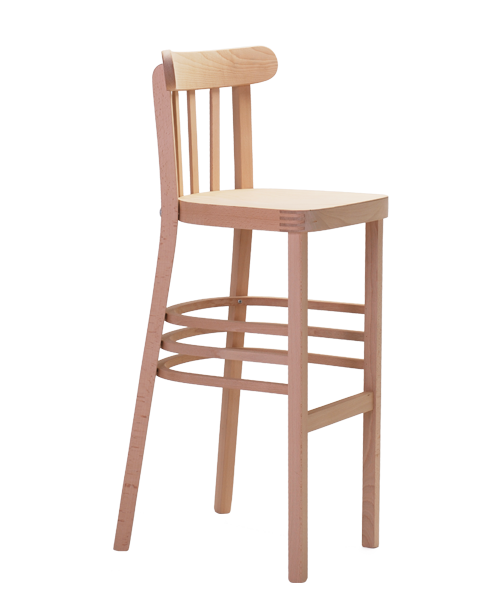 Marconi BAR stool for homes and restaurants can complement Marconi dining chairs in interiors. From the Czech manufacturer Sádlík, it is possible to order tables in the same wood stain color and the appropriate height for the bar stools