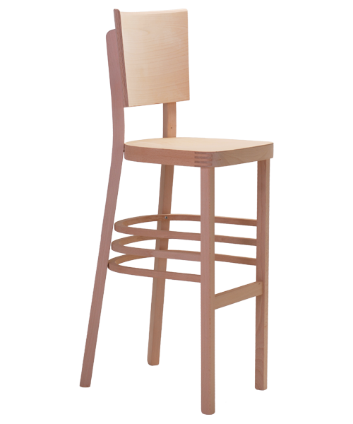 Linetta BAR stool for homes and restaurants can complement Linetta dining chairs in interiors. From the Czech manufacturer Sádlík, it is possible to order tables in the same wood stain color and the appropriate height for the bar stools
     
