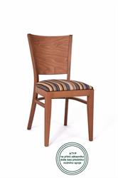 Jídelní židlička dřevěná vyrobená na zakázku bez předního nožního spoje, AROL P ATYP, zákaznická úprava, barva moření speciál - dle vlastního vzorku, látka klasická - Inca 54, pro objednání pište, volejte (nelze konfigurovat), český výrobce židlí Sádlík