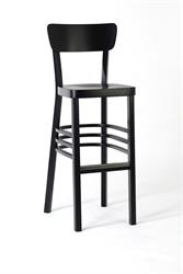Dřevěná barová židle Nico bar 5196, hladká, barva moření dřeva černá b.11, ohýbaná buková židle Sádlík, Moravský Písek