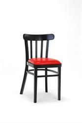 Kuchyňské židle z masivu, 2192, MARCONI P, zvolte: barva moření standard - 11, čalounění koženka Antique - Antik červený, Vintage styl značky Sádlík, židle od českého výrobce.