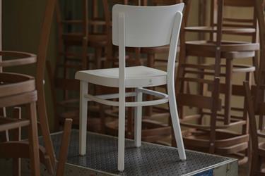 židle bílá dřevěná 1198 Bohemia, barva krycí RAL 9010 bílá, český výrobce ohýbaného  nábytku Sádlík