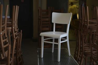 židle bílá dřevěná 1198 Bohemia, barva krycí RAL 9010 bílá, český výrobce ohýbaného nábytku Sádlík