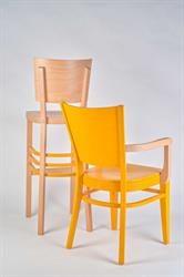 barevné jídelní dřevěné křeslo s područkami AROL AL, barová židle Linetta Bar, barva a kombinace moření dle vzorku zákazníka, Sádlík Moravský Písek, český výrobce židlí a stolů