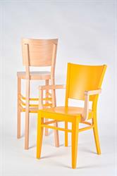barevné jídelní dřevěné křeslo s područkami AROL AL, barová židle Linetta Bar, barva a kombinace moření dle vzorku zákazníka, Sádlík Moravský Písek, český výrobce židlí a stolů (2)