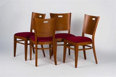 dřevěná židle čalouněná, 2197 AROL P 1G, barva moření standard č.18, látka s nešpinivou úpravou aquaclean Acapulco 305, židle do kuchyně od českého výrobce židlí Sádlík